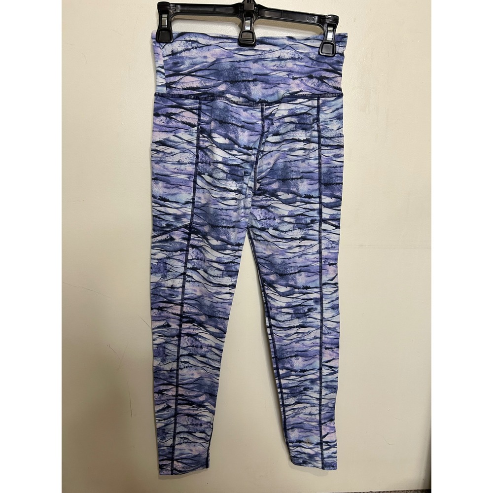 Eluminary Blue Watercolor Print High Waist Athletic Leggings‎